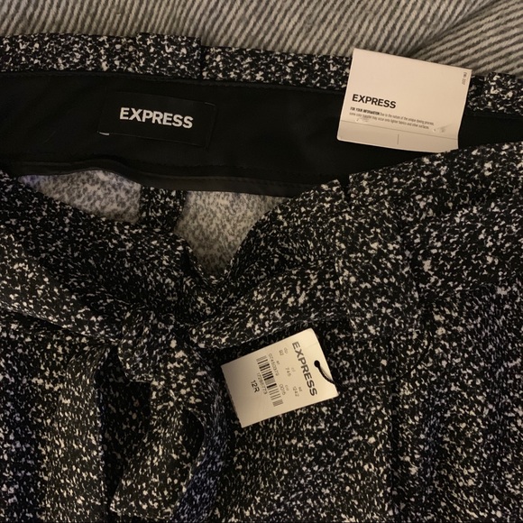 NWT Express Black + White Tie Waist Pants - Picture 5 of 5